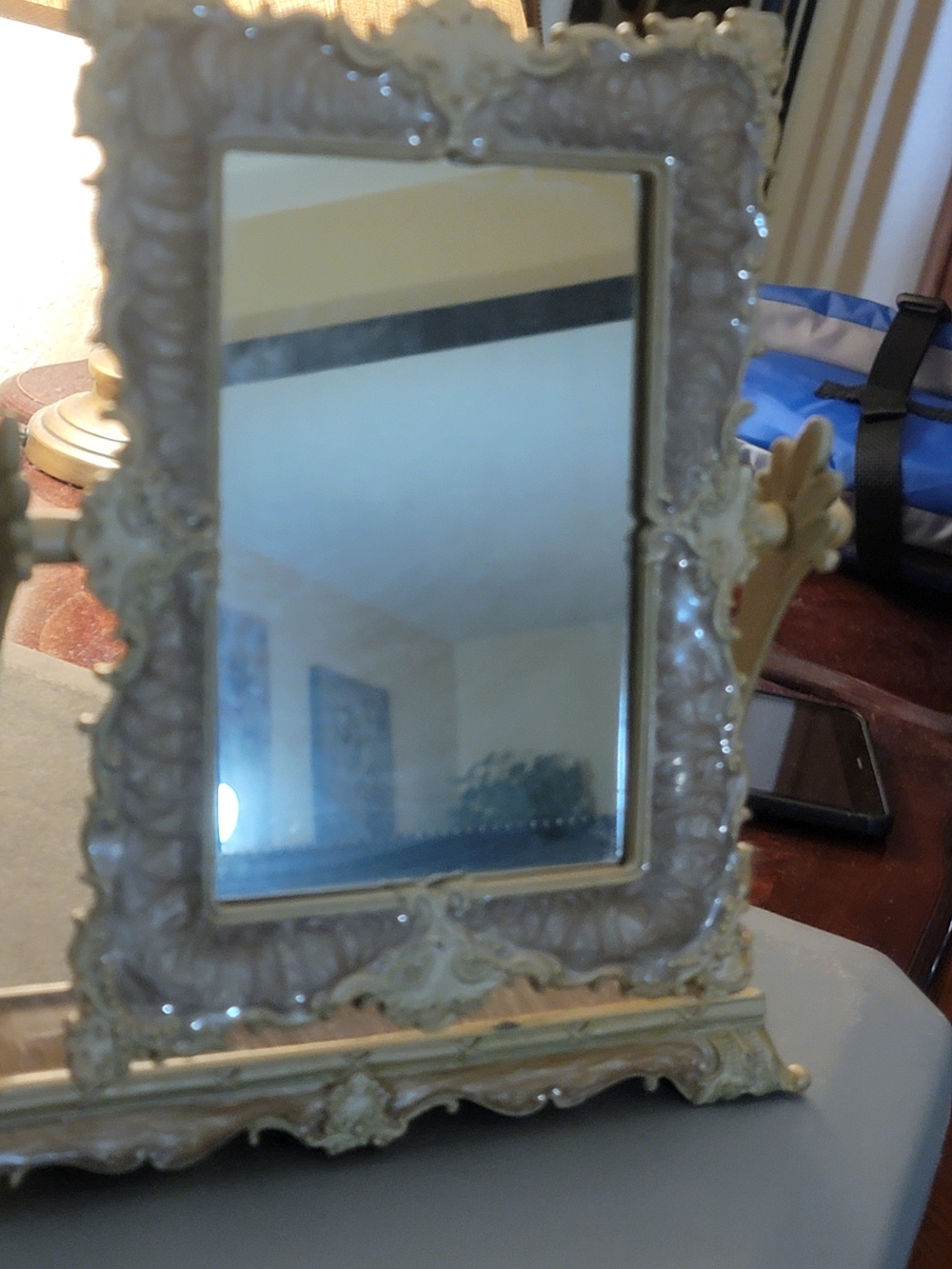 Rococo Style Vintage Vintage Vanity Mirror Cream and Gold